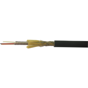 Indoor Fiber Optics Cable with Corrugated Steel Tape Armor, NBR (nitrile butadiene rubber), Black